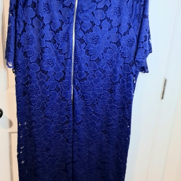 Perceptions Plus Short Sleeve Floral Lace Sheath Dress Cobalt Blue Size 22W NWT. - Picture 8 of 10